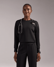 Long-Sleeve Crew-Neck Top Black
