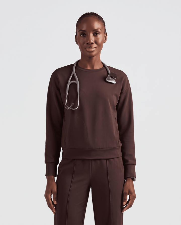 Long-Sleeve Crew-Neck Top Espresso