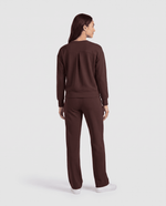 Long-Sleeve Crew-Neck Top Espresso - Scrubloop