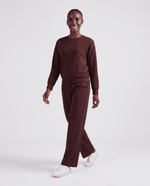 Long-Sleeve Crew-Neck Top Espresso - Scrubloop