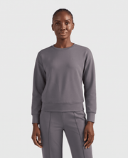 Long-Sleeve Crew-Neck Top Heather Gray