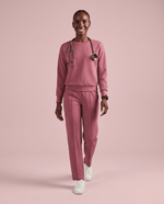 Long-Sleeve Crew-Neck Top Mauve - Scrubloop