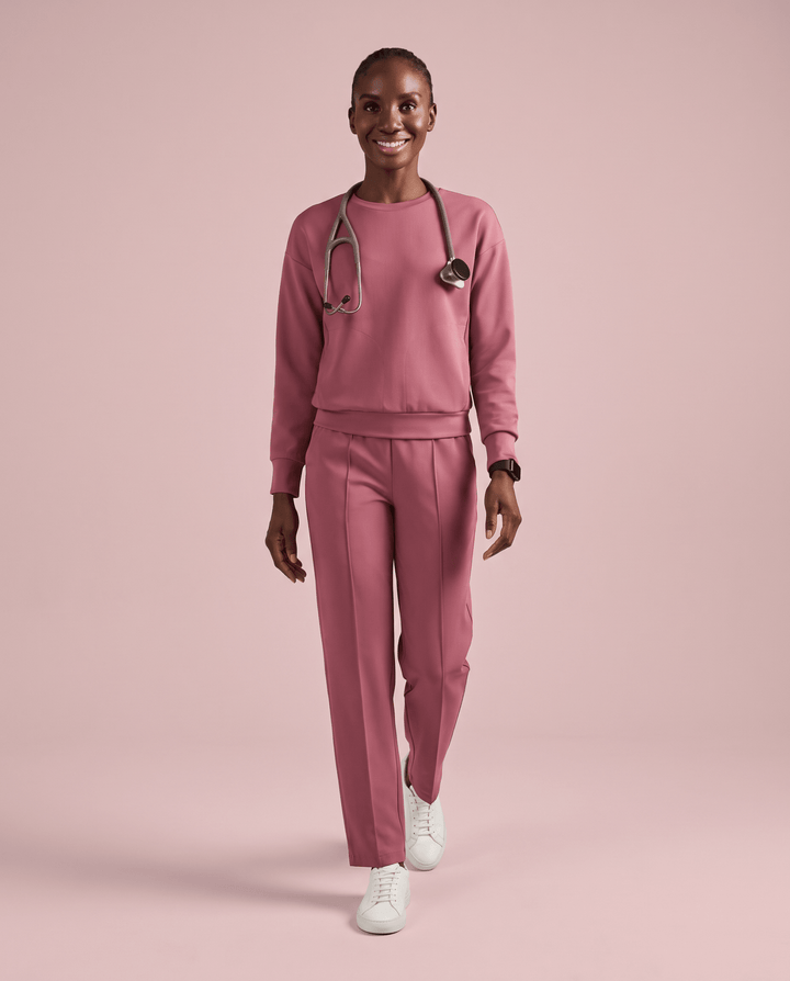 Long-Sleeve Crew-Neck Top Mauve