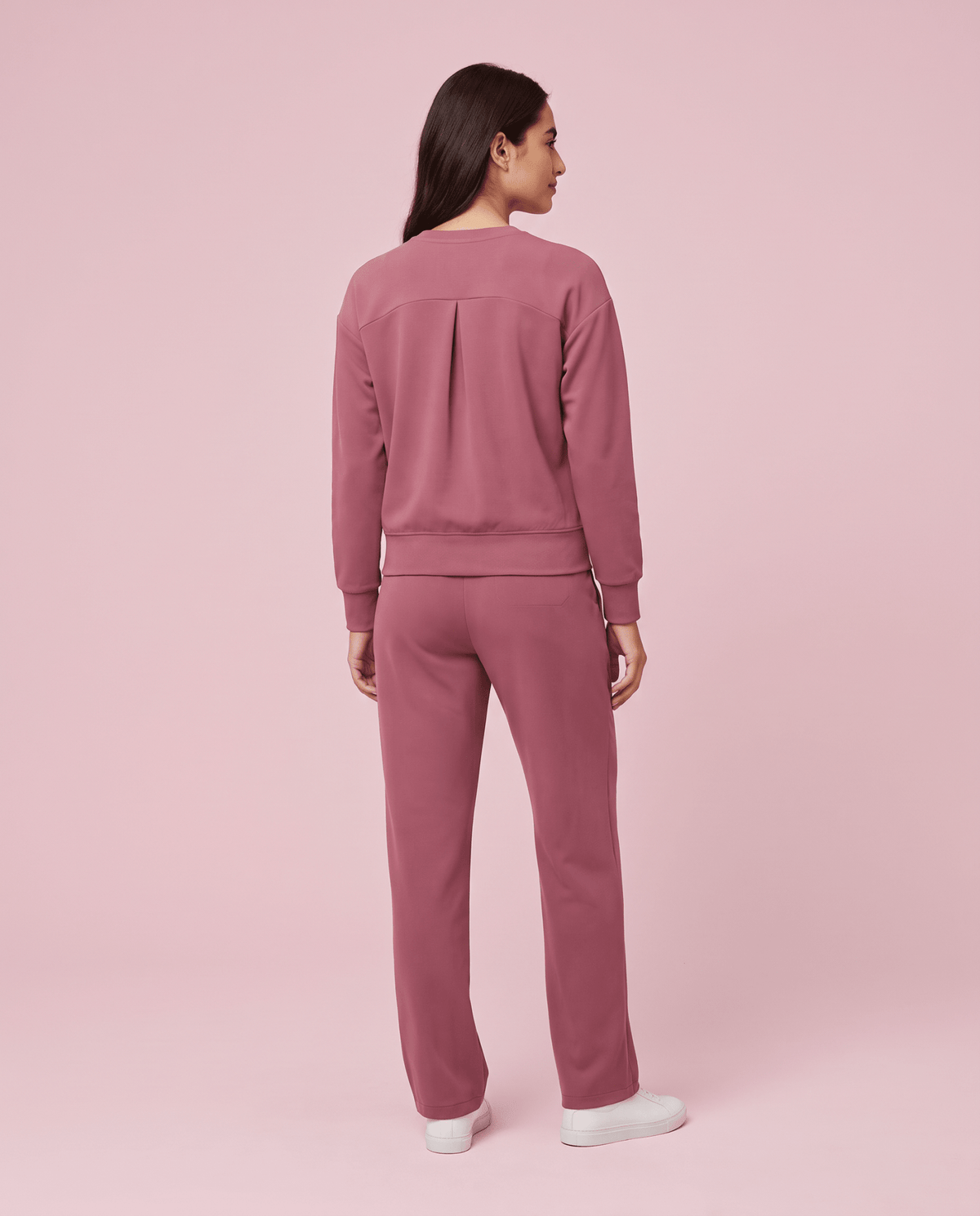 Long-Sleeve Crew-Neck Top Mauve - Scrubloop