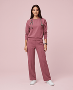Long-Sleeve Crew-Neck Top Mauve - Scrubloop