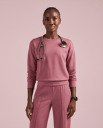 Long-Sleeve Crew-Neck Top Mauve - Scrubloop