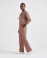 Long-Sleeve Crew-Neck Top Smokey Taupe - Scrubloop