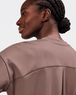 Long-Sleeve Crew-Neck Top Smokey Taupe - Scrubloop