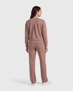 Long-Sleeve Crew-Neck Top Smokey Taupe - Scrubloop