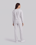 Long-Sleeve Crew-Neck Top White - Scrubloop