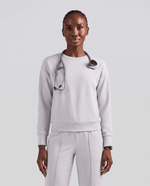 Long-Sleeve Crew-Neck Top White - Scrubloop