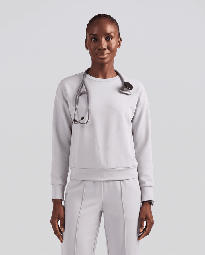 Long-Sleeve Crew-Neck Top White