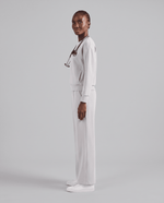 Long-Sleeve Crew-Neck Top White - Scrubloop