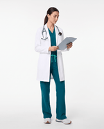 Long Slim Lab Coat White - Scrubloop