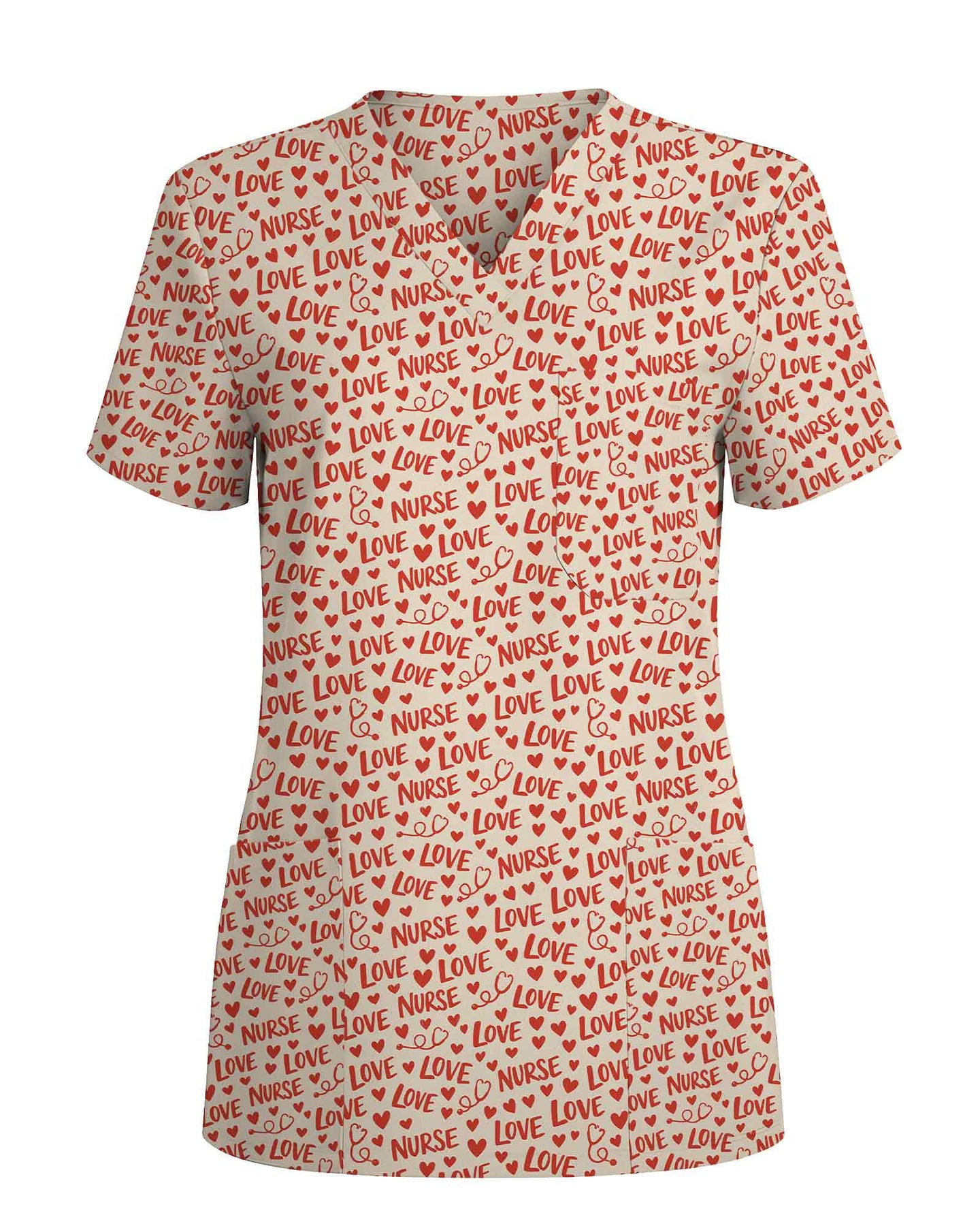 Lovely Love Nurse Heart Scrub Top - Scrubloop