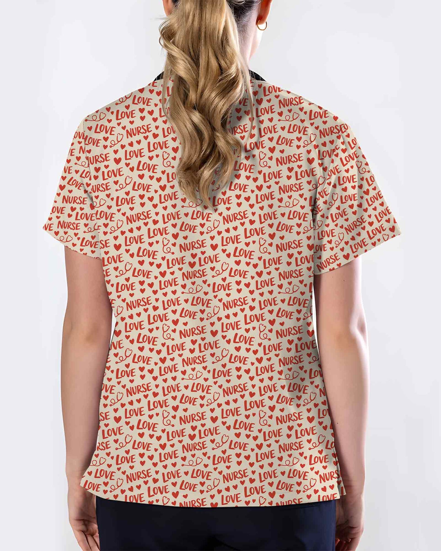 Lovely Love Nurse Heart Scrub Top - Scrubloop