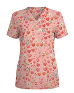 Lovely Nurse Valentine Heart Medical Scrub Top - Scrubloop