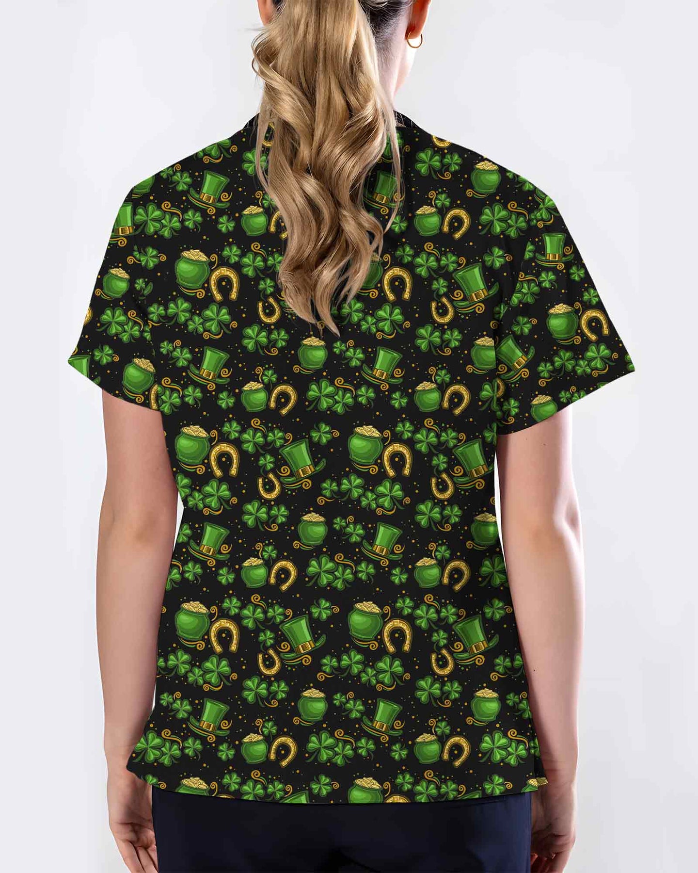 Lucky Clover St. Patrick’s Day Scrub Top - Scrubloop