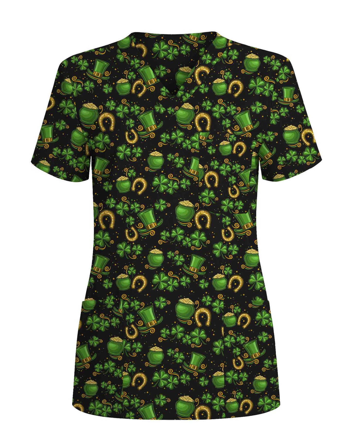 Lucky Clover St. Patrick’s Day Scrub Top - Scrubloop