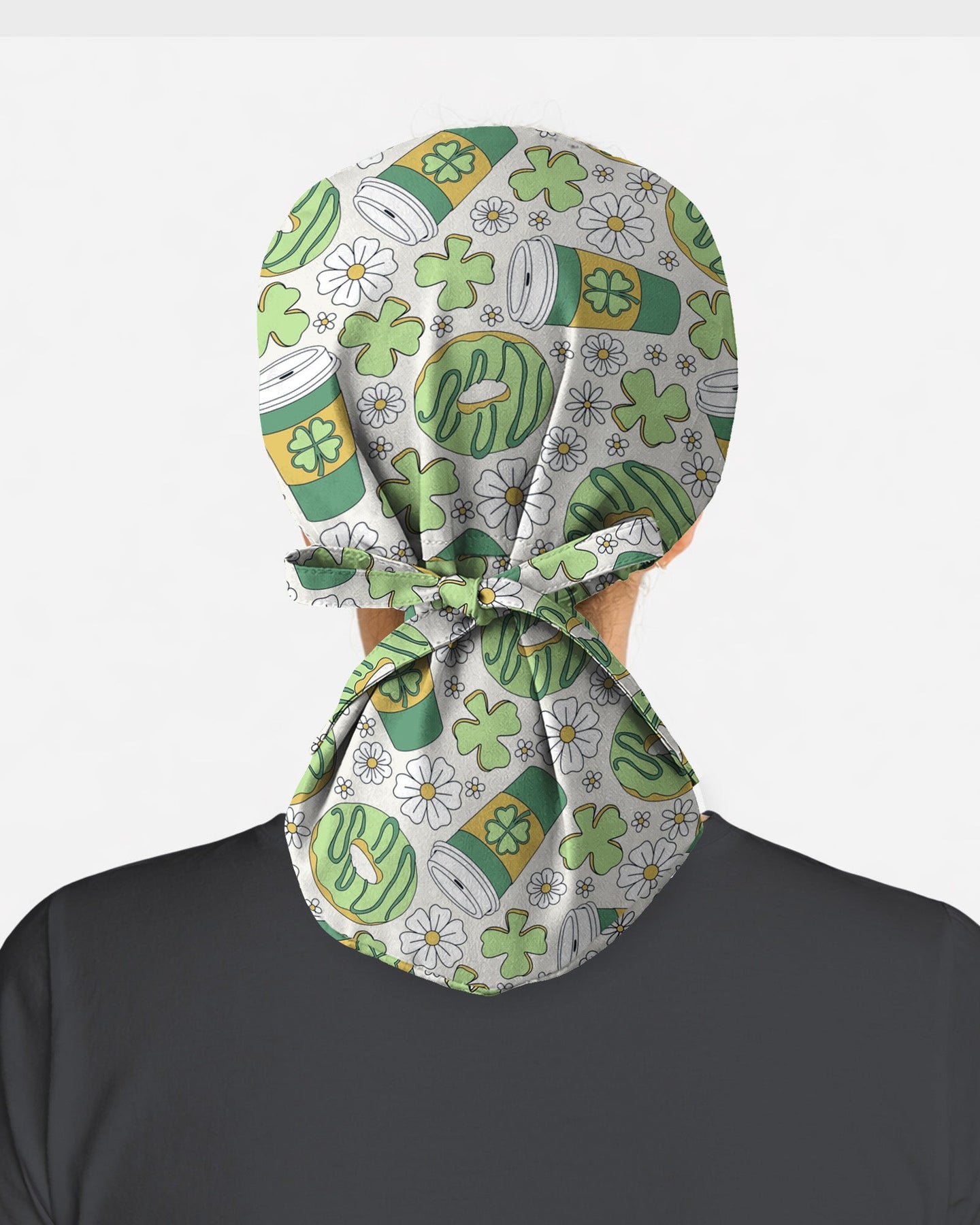 Lucky Latte Cozy Café Charm Scrub Cap - Scrubloop