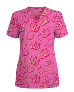 Lucky Latte Golden Morning Glow Women Scrub Top - Scrubloop