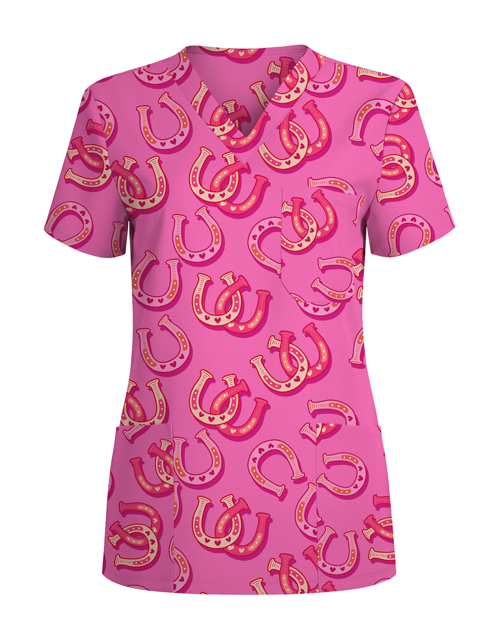 Lucky Latte Golden Morning Glow Women Scrub Top