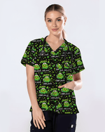 Lucky Shamrock Nurse Medical Scrub Top - Scrubloop