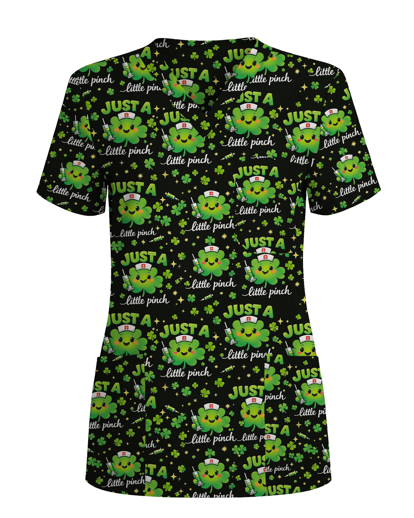 Lucky Shamrock Nurse Medical Scrub Top - Scrubloop