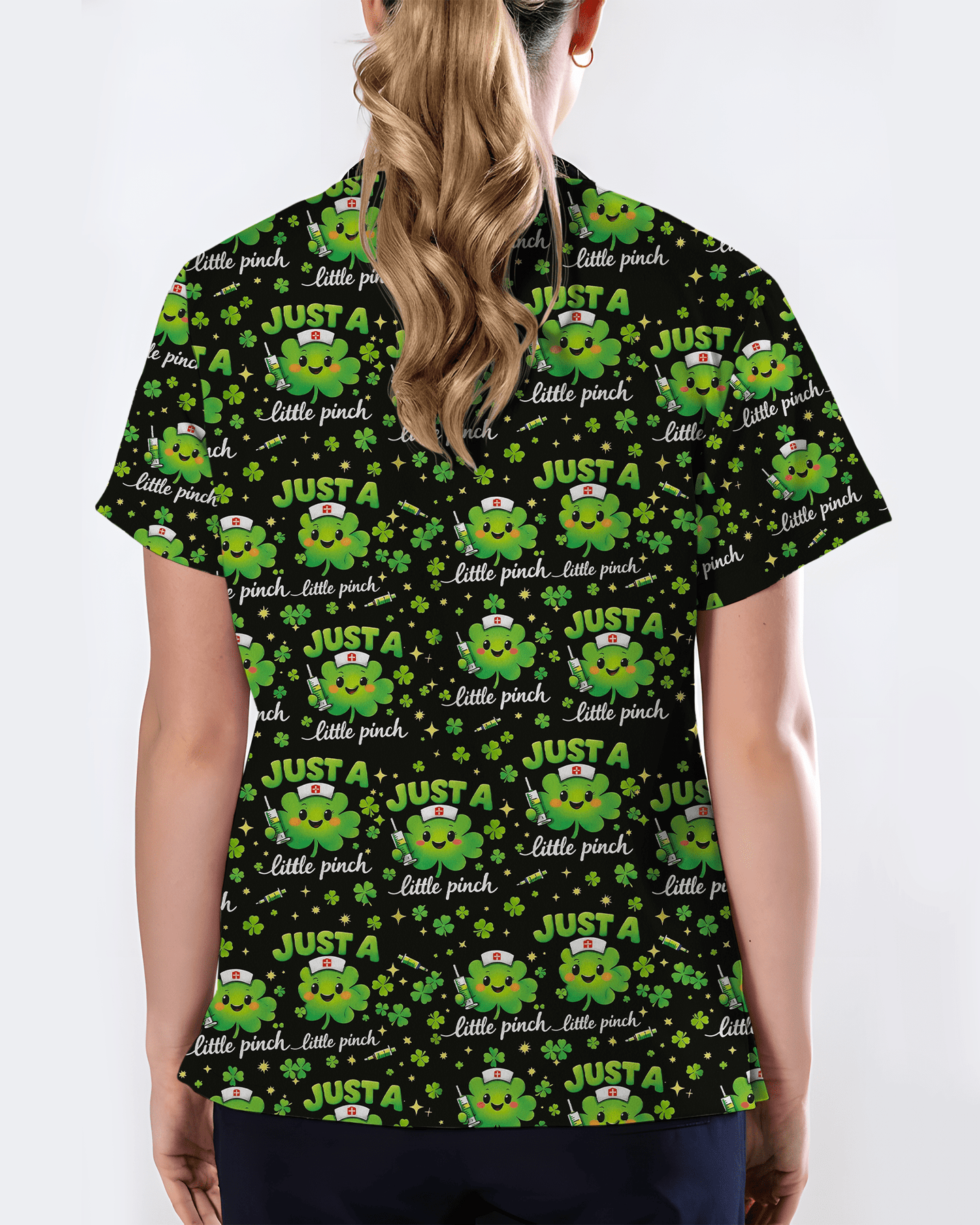 Lucky Shamrock Nurse Medical Scrub Top - Scrubloop