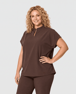 Mandarin Dolman Top Espresso - Scrubloop