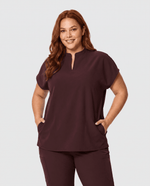 Mandarin Dolman Top Espresso - Scrubloop