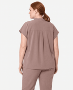 Mandarin Dolman Top Smokey Taupe - Scrubloop