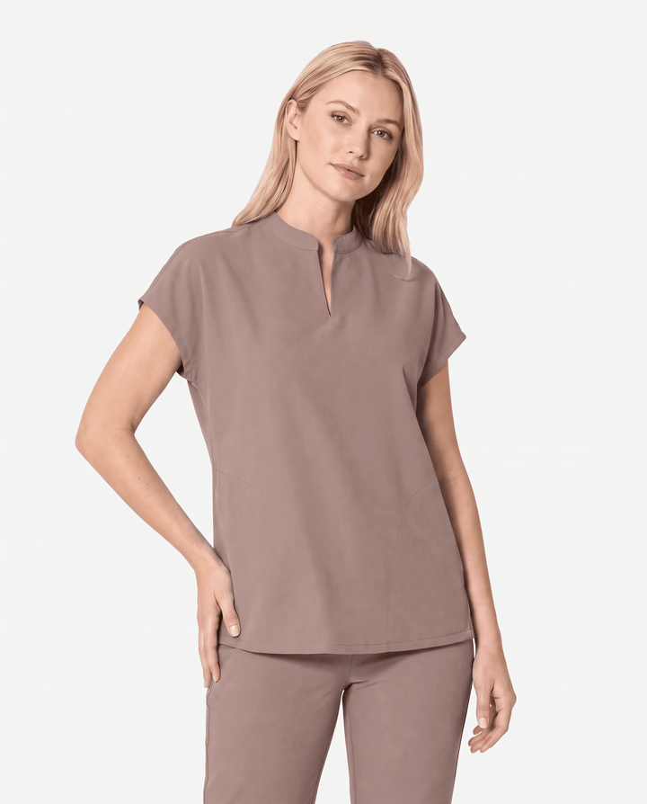 Mandarin Dolman Top Smokey Taupe