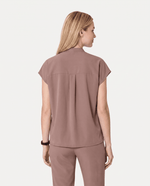 Mandarin Dolman Top Smokey Taupe - Scrubloop