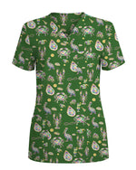 Mardi Gras Seafood Carnival Scrub Top - Scrubloop
