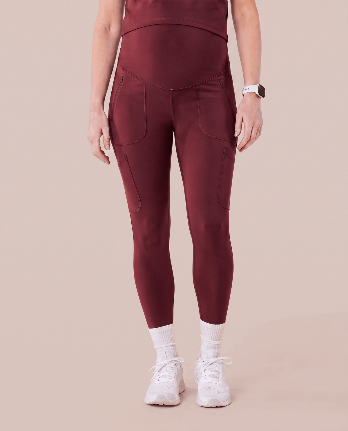 Maternity Scrub Legging Burgundy - Scrubloop