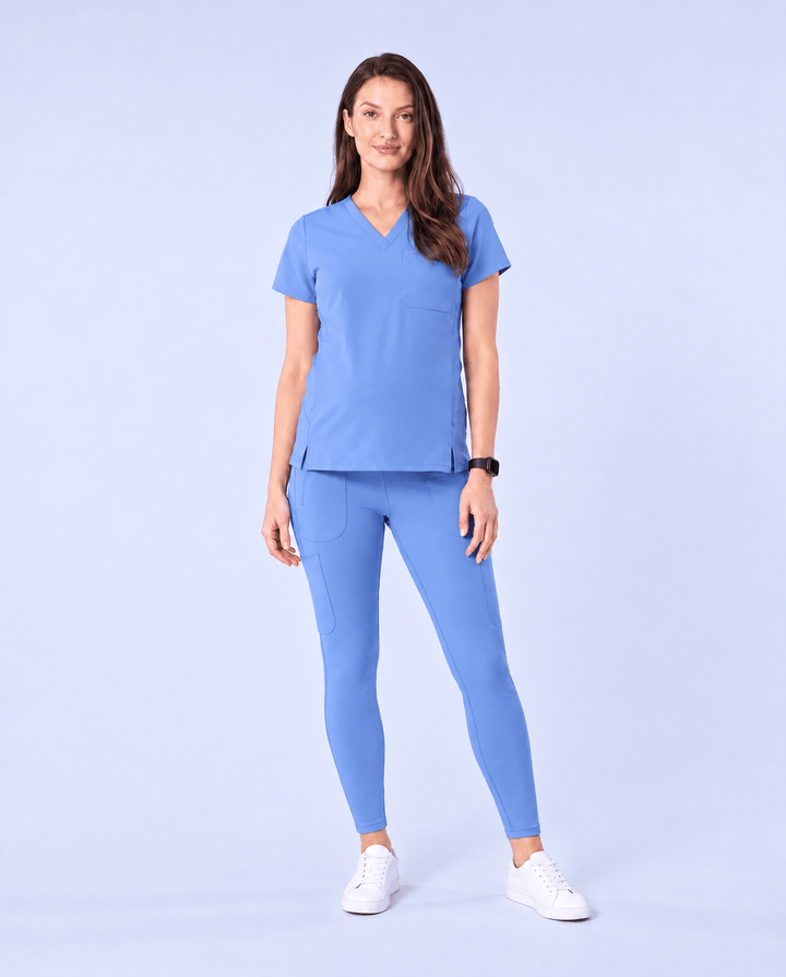 Maternity Scrub Legging Ceil Blue
