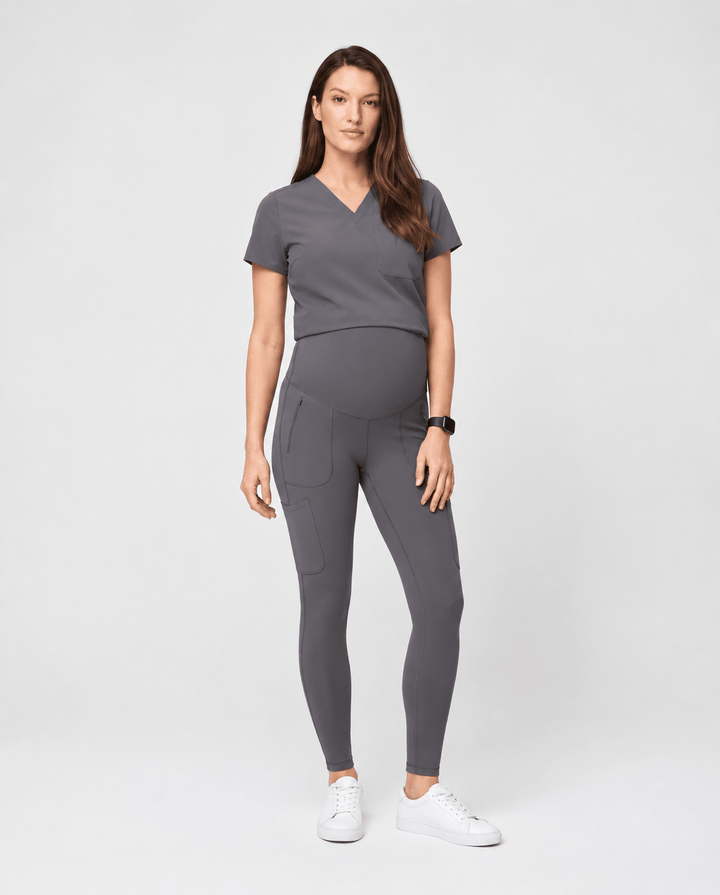 Maternity Scrub Legging Heather Gray