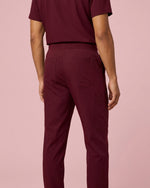Men's 6-Pocket Jogger Scrub Pant Burgundy - Scrubloop