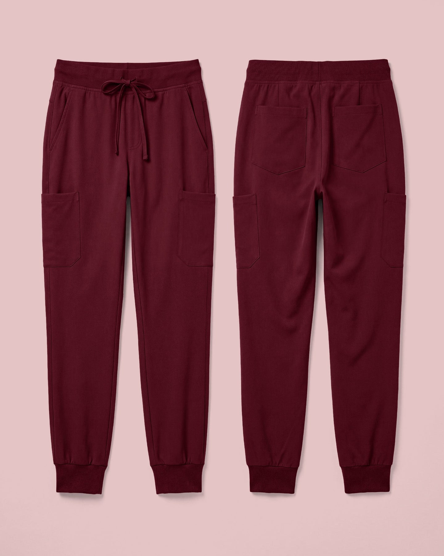 Men's 6-Pocket Jogger Scrub Pant Burgundy - Scrubloop