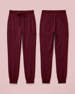 Men's 6-Pocket Jogger Scrub Pant Burgundy - Scrubloop