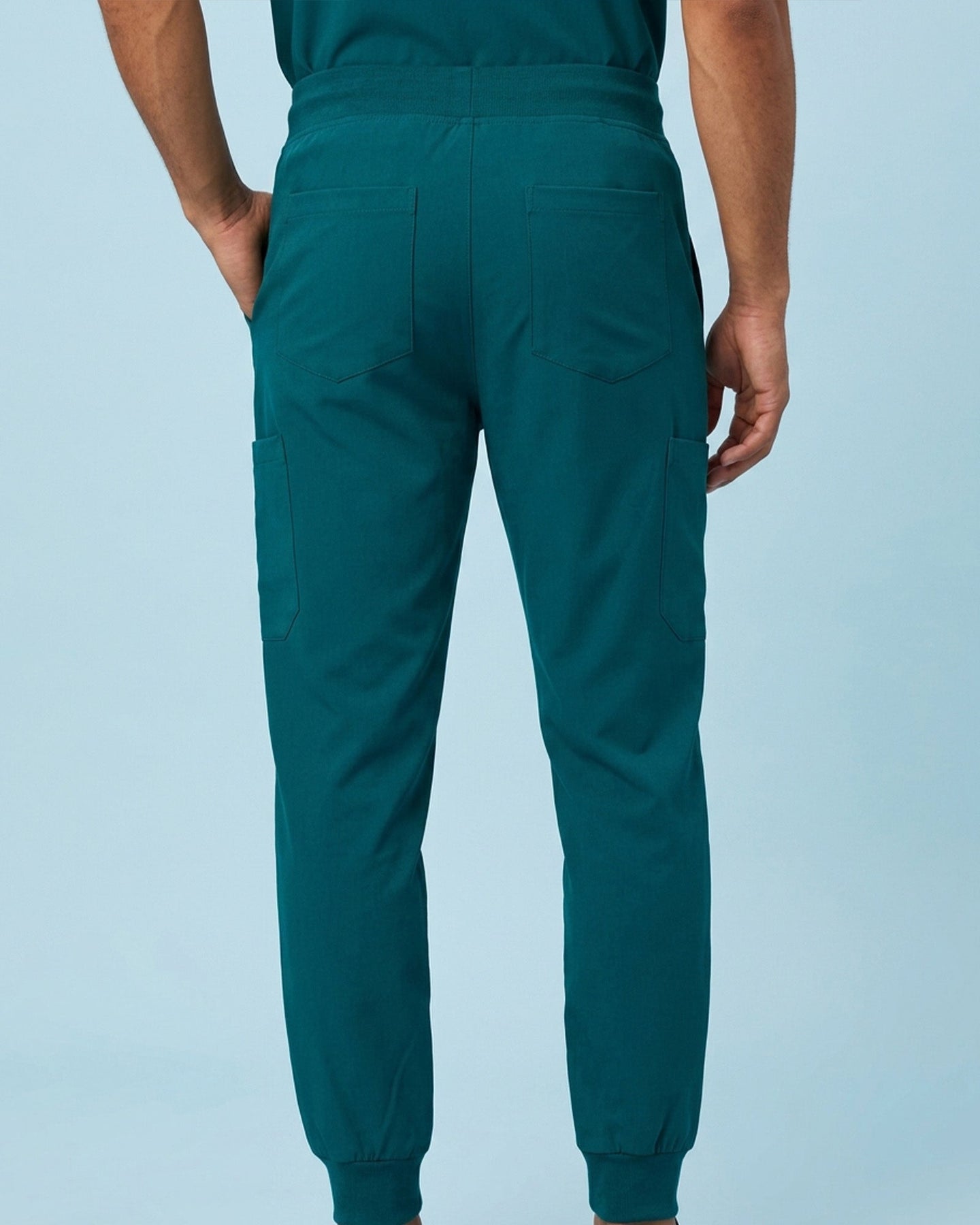 Men's 6-Pocket Jogger Scrub Pant Caribbean Blue - Scrubloop