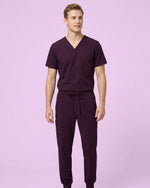 Men's 6-Pocket Jogger Scrub Pant Deep Eggplant - Scrubloop