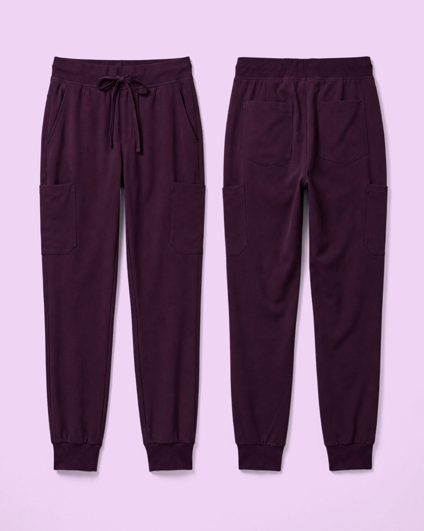 Men's 6-Pocket Jogger Scrub Pant Deep Eggplant - Scrubloop