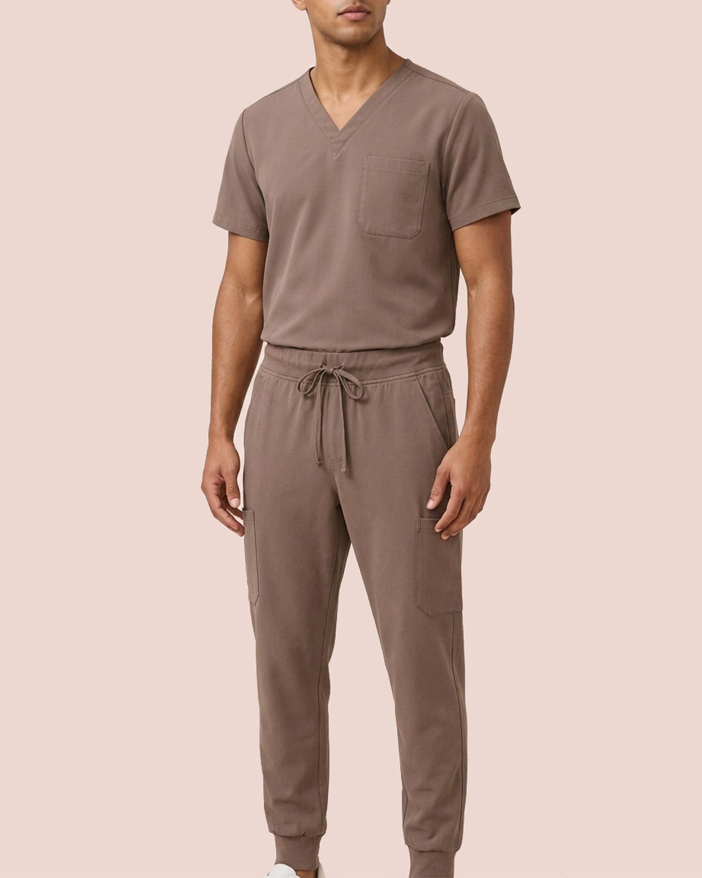 Men's 6-Pocket Jogger Scrub Pant Mocha - Scrubloop