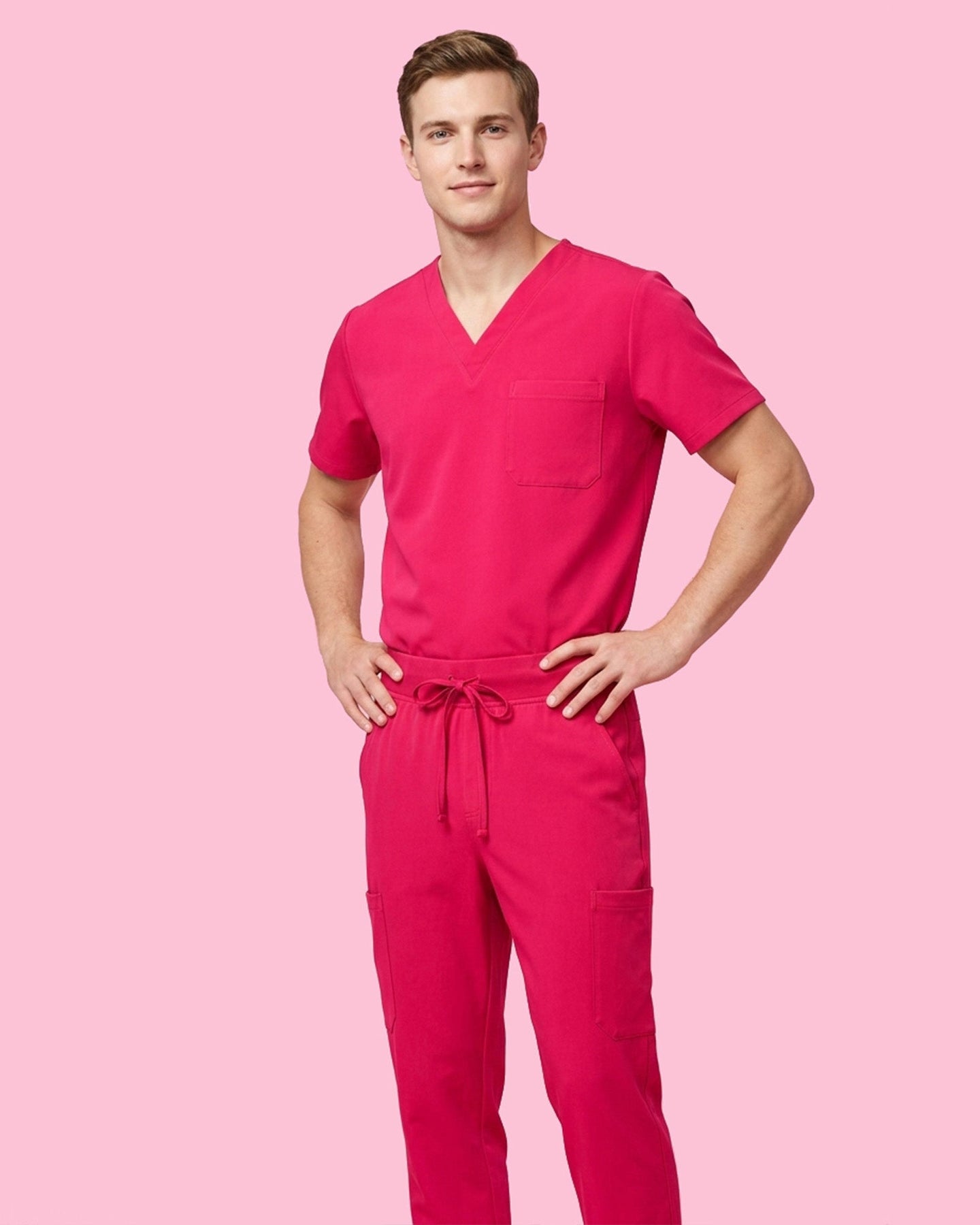 Men's 6-Pocket Jogger Scrub Pant Sangria - Scrubloop
