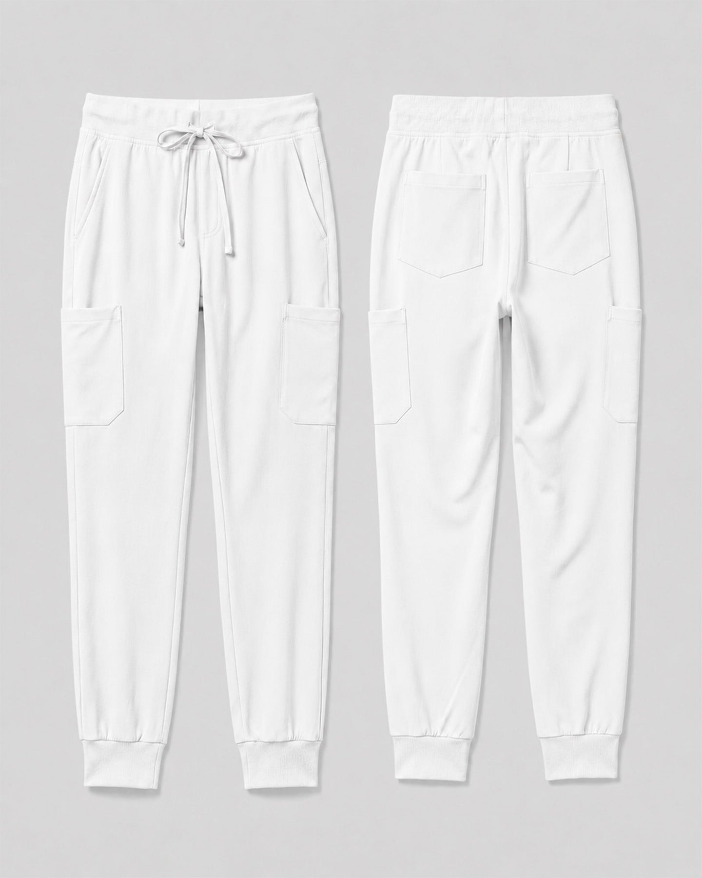 Men's 6-Pocket Jogger Scrub Pant White - Scrubloop