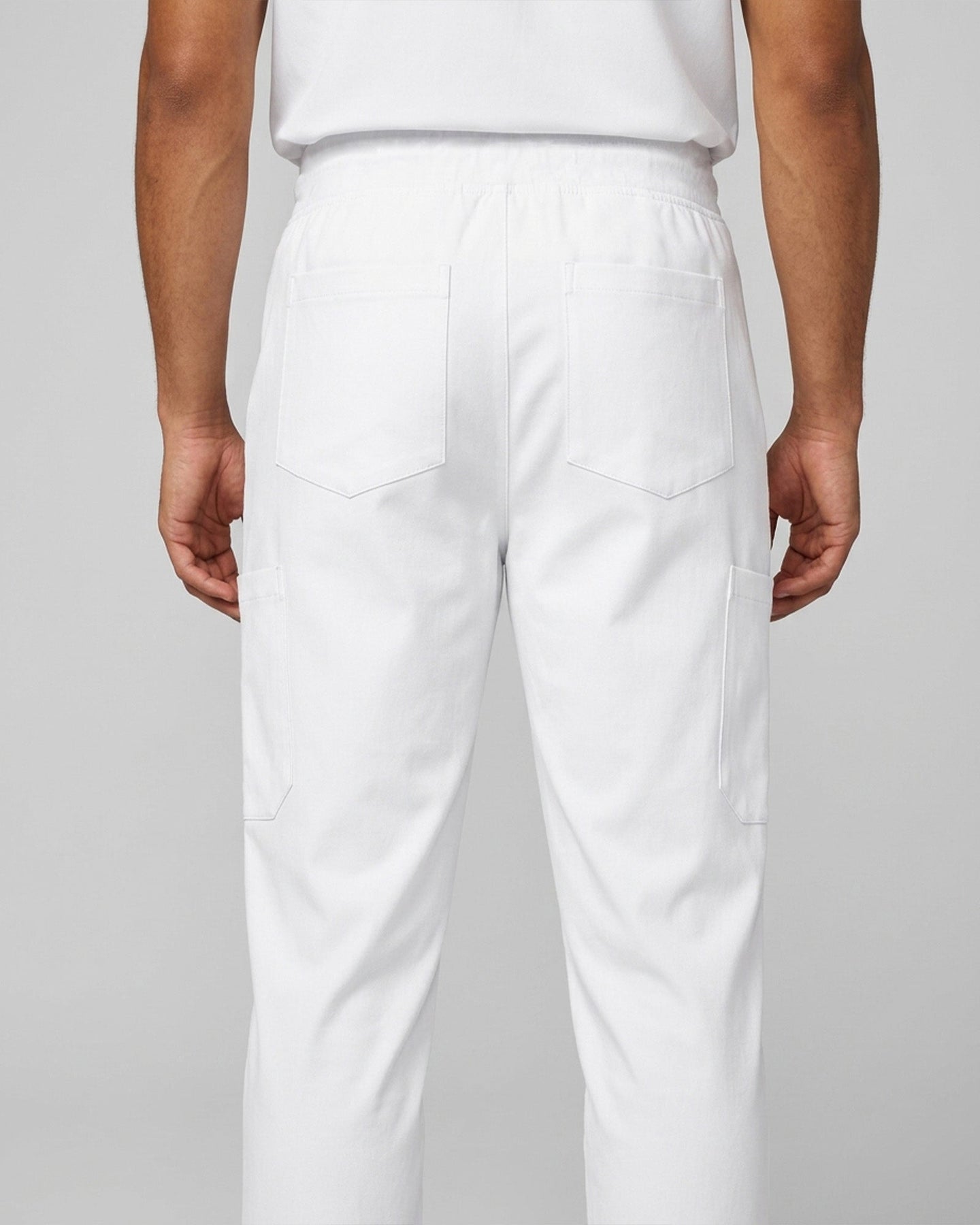 Men's 6-Pocket Jogger Scrub Pant White - Scrubloop