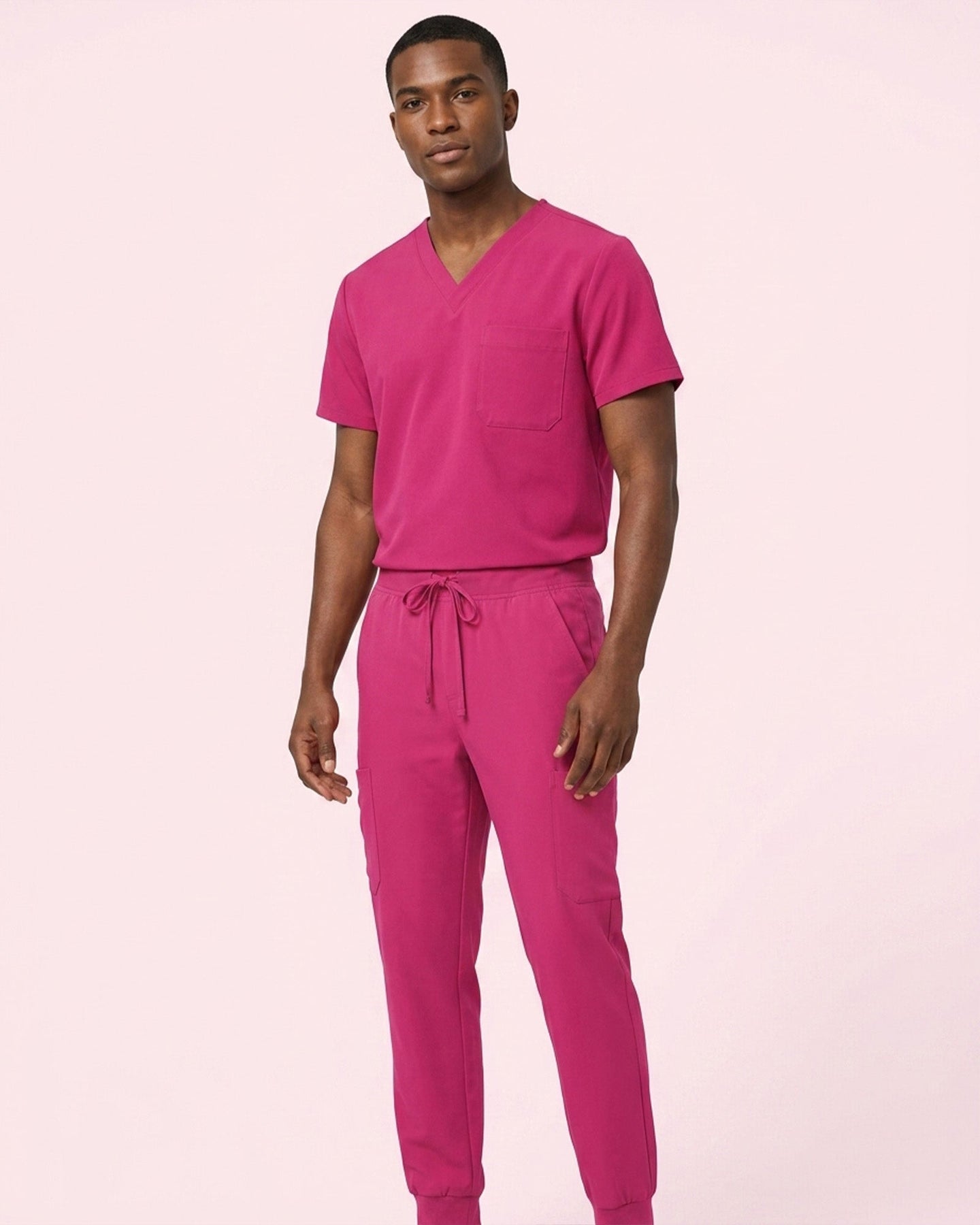 Men's 6-Pocket Jogger Scrub Pant Wild Berry - Scrubloop