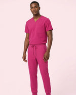 Men's 6-Pocket Jogger Scrub Pant Wild Berry - Scrubloop